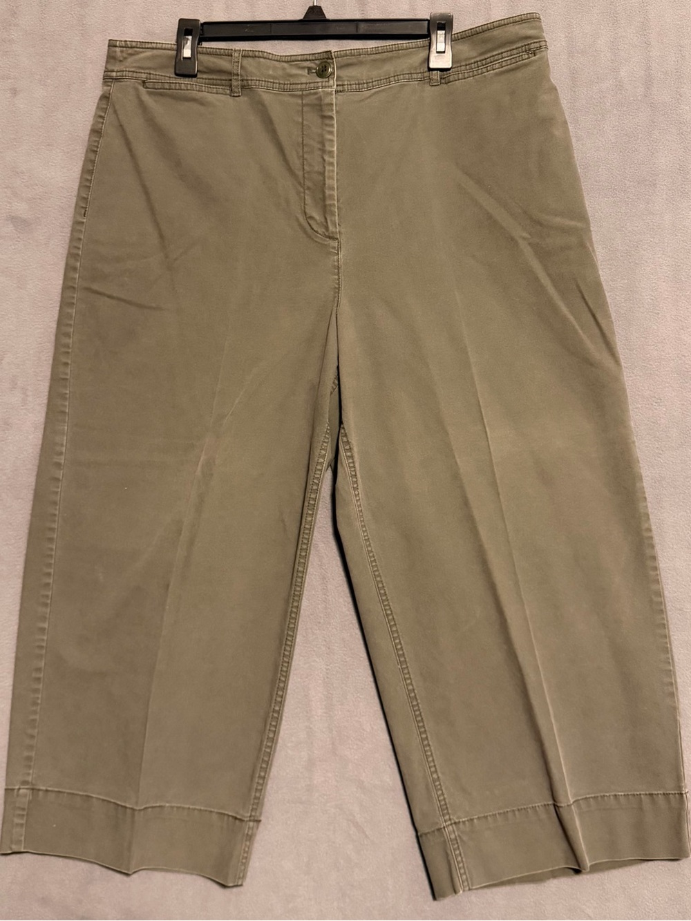 Talbots Olive Green Wide Leg Crop Chino Pants Size 18